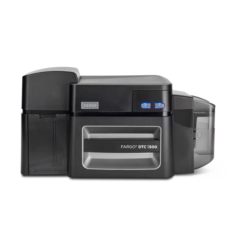 impressora fargo dtc1500 vista de frente, mas mais direita